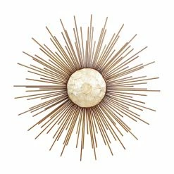 Buy 🎁 DecMode Metal & Capiz Sunburst Wall Sculpture 🧨