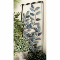 Promo 😉 DecMode Metal Leaf Branch Wall Sculpture - Set Of 2 🎉