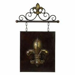 Best reviews of 😉 Metal DecMode Fleur De Lis Tile Wall Plaque 🎁