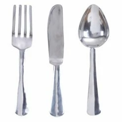 Best deal 🤩 Metal DecMode Knife And Spoon Wall Sculpture - Set Of 3 🌟
