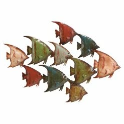 Hot Sale 🤩 Metal DecMode Schooling Angel Fish Wall Sculpture 😍