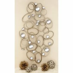 Coupon ⭐ DecMode Oval Rings And Mirrors Metal Wall Sculptures - 60W X 33H In. 😀