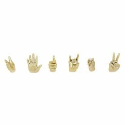 Buy ⌛ DecMode Resin Hand Wall Decor - Set Of 6 ✔️