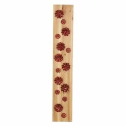 Promo 👏 DecMode Natural Wood And Iron Petaled Flowers Rectangular Wall Decor 🥰