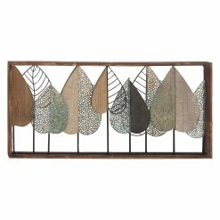 Flash Sale 😉 Metal DecMode Rectangular Stylized Leaf Wall Decor ❤️