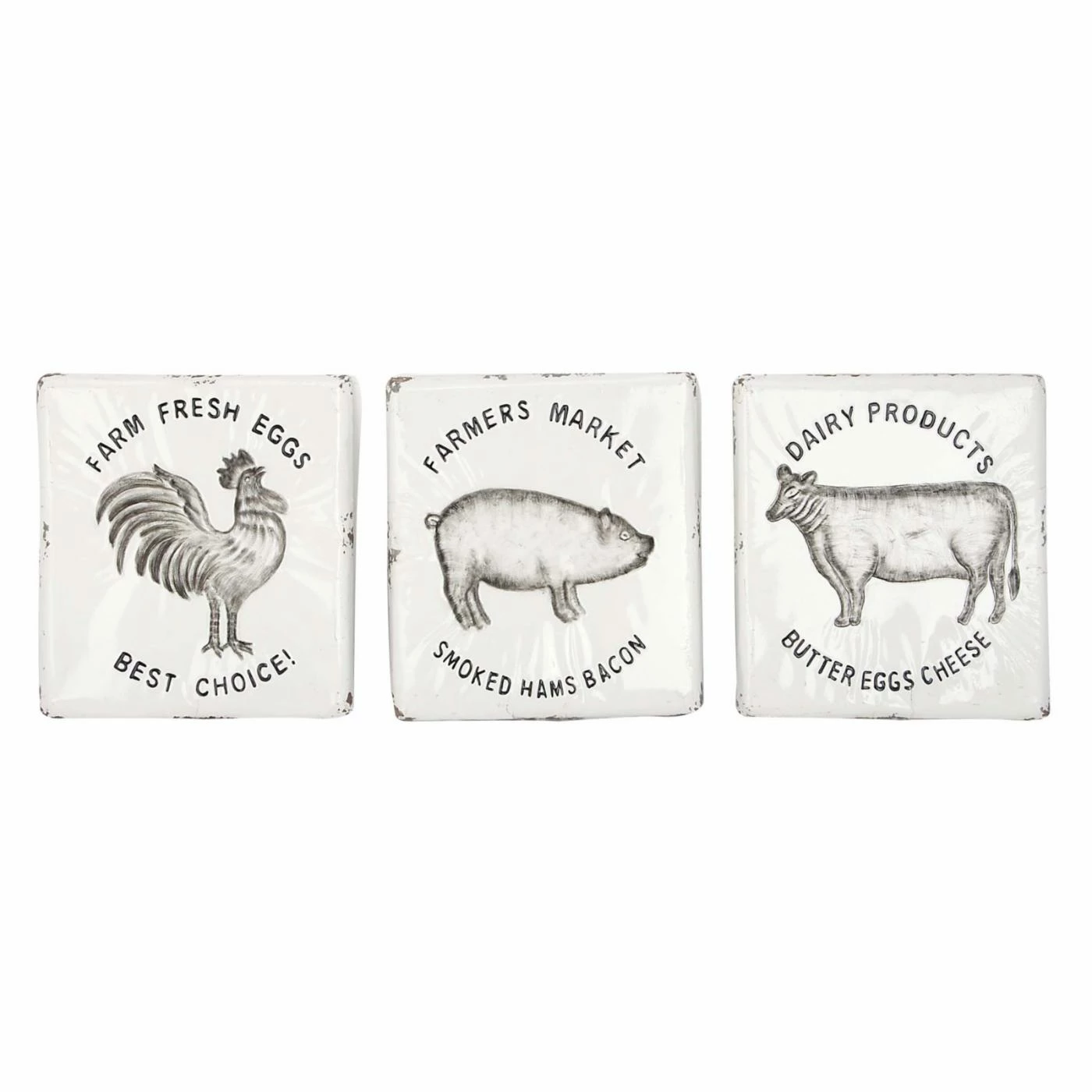 Outlet π DecMode Barnyard Animals Metal Wall Decor - Set Of 3 π₯