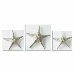 Best Pirce 💯 Wicker HN Home Grenada Coastal Silver Starfish Wall Art - Set Of 3 👏