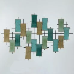 Buy 😀 Metal LuxenHome Abstract Rectangles Wall Sculpture 🥰