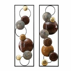 Wholesale 🔔 LuxenHome Circular Abstract Metal Wall Sculpture - Set Of 2 😉