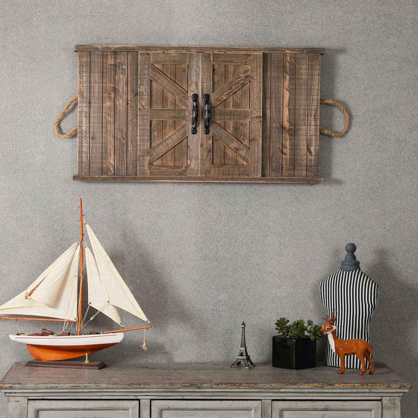Wholesale ⌛ Wood LuxenHome Barndoor Blackboard Wall Decor ✔️