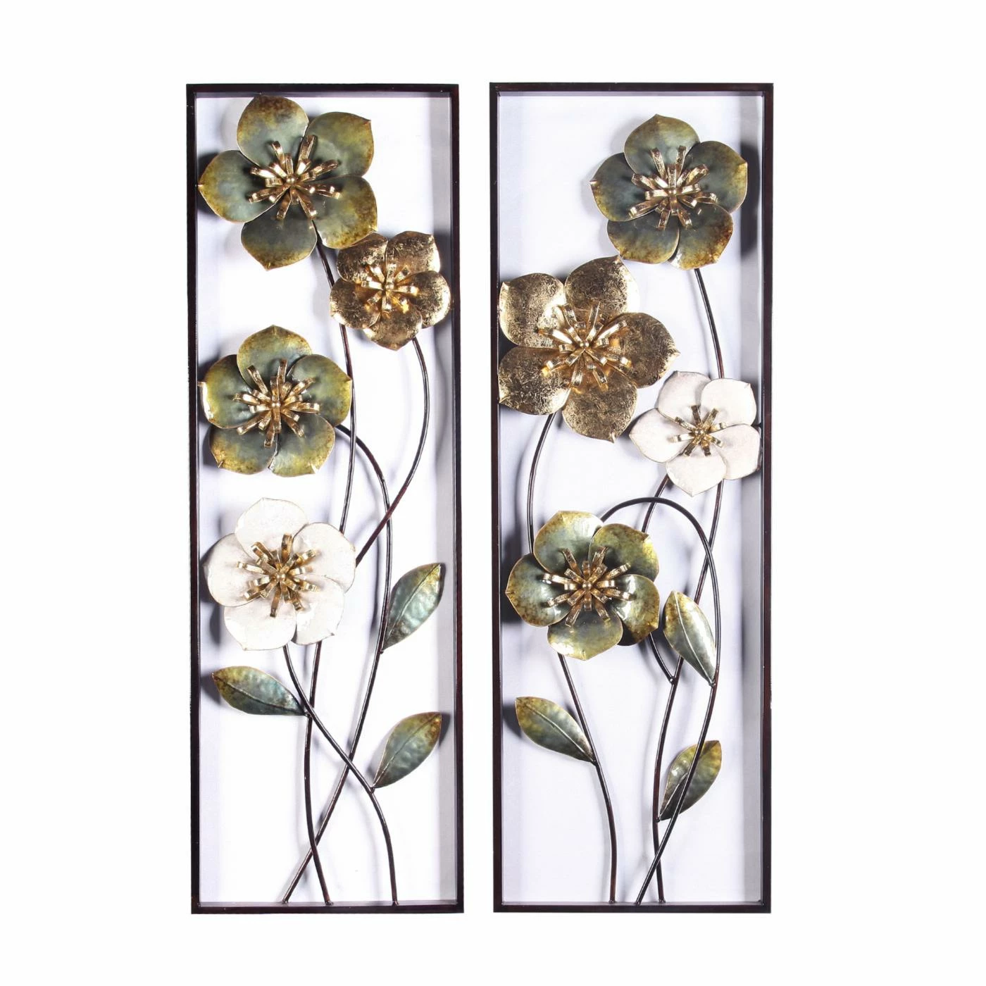Flash Sale ๐ LuxenHome Metal Flowers Panel Wall Decor - Set Of 2 ๐ฅฐ