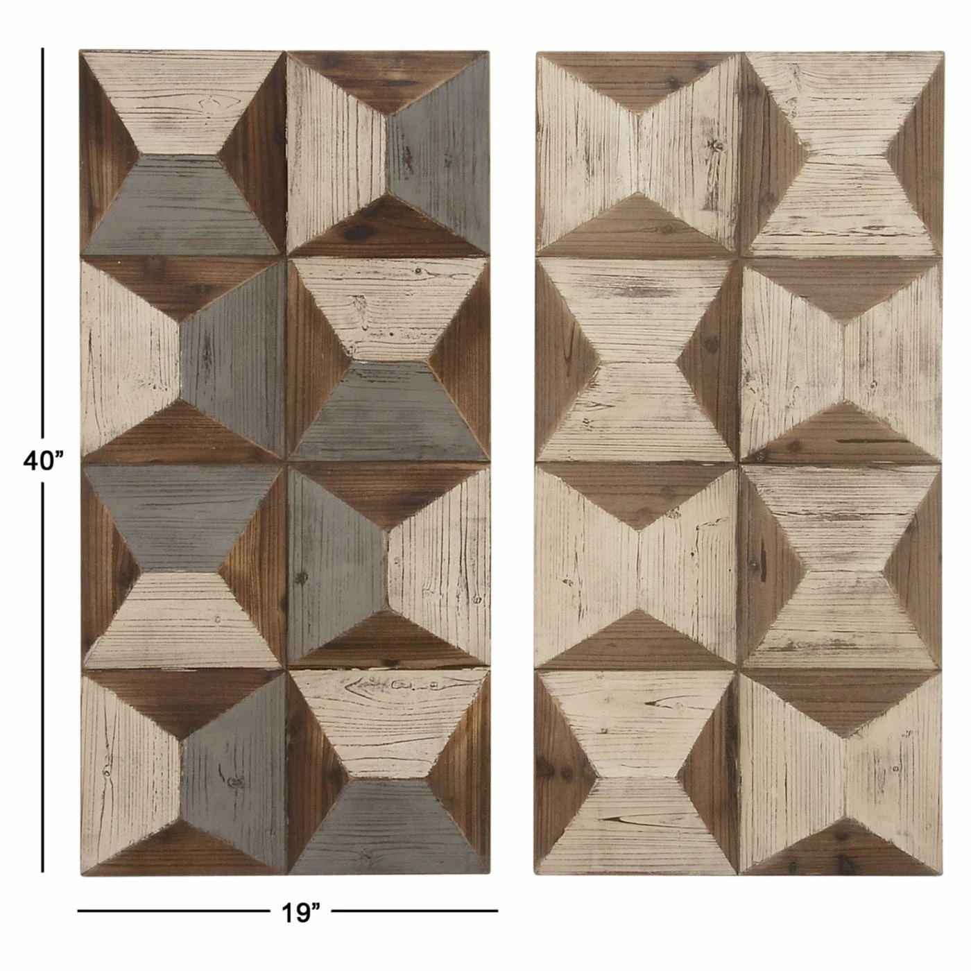 Cheap π DecMode Geometric Design Wooden Wall Panels - Set Of 2 β - Image 5