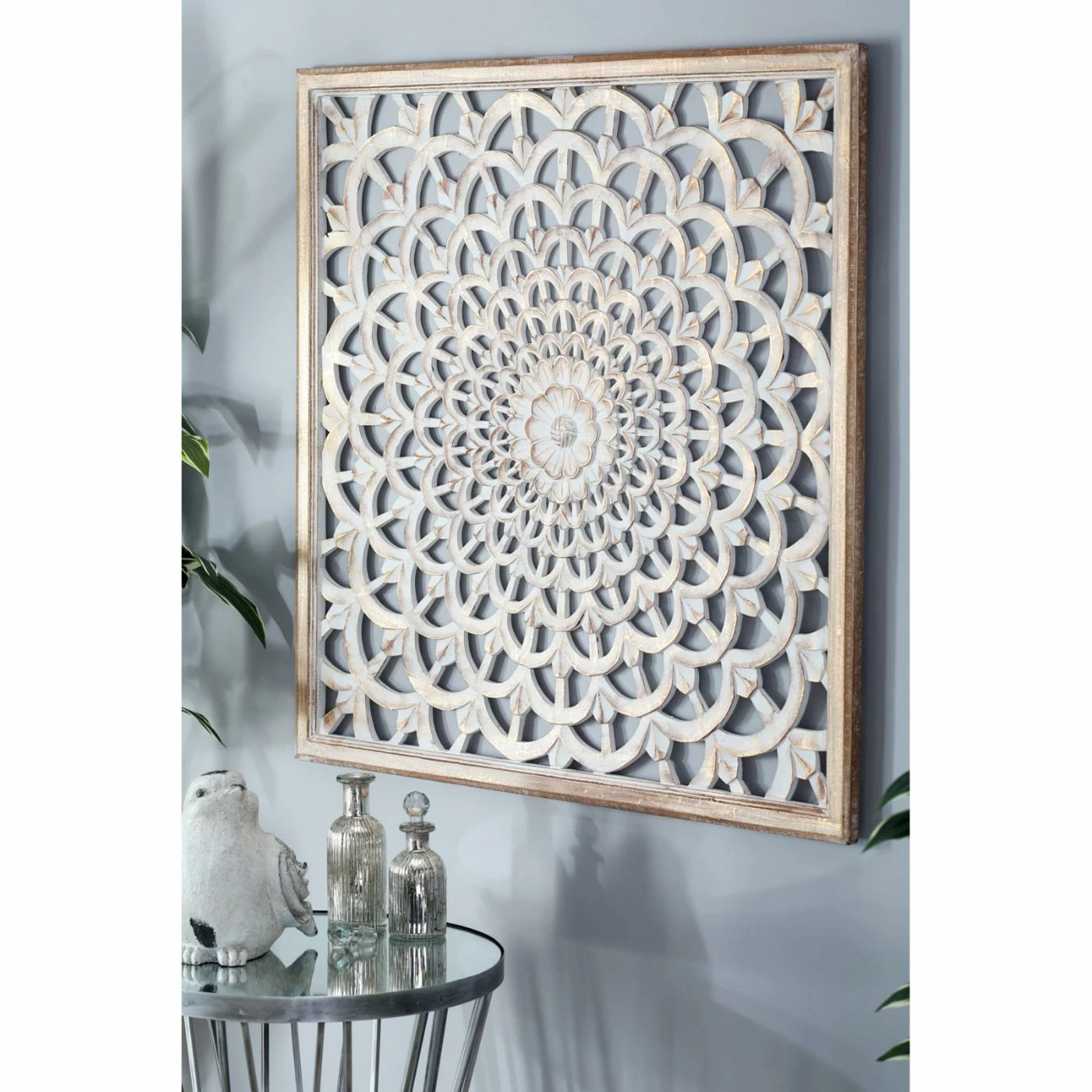 Best deal β DecMode Flower Inspired Carved Pine Wood Wall Panel π - Image 5